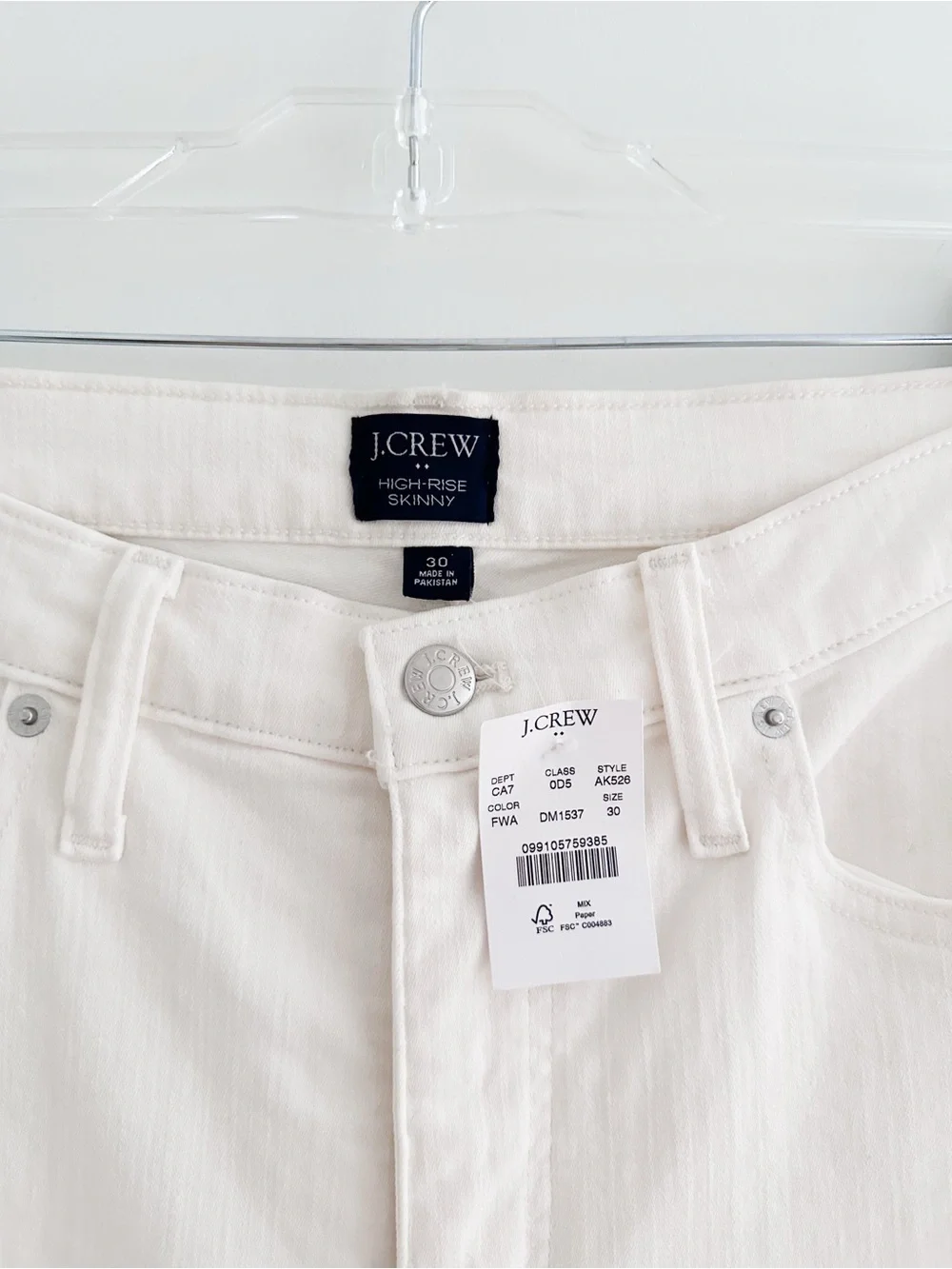 NWT J. Crew High Rise Skinny Jean Classic 5 Pocket Classic Coastal Preppy Clean